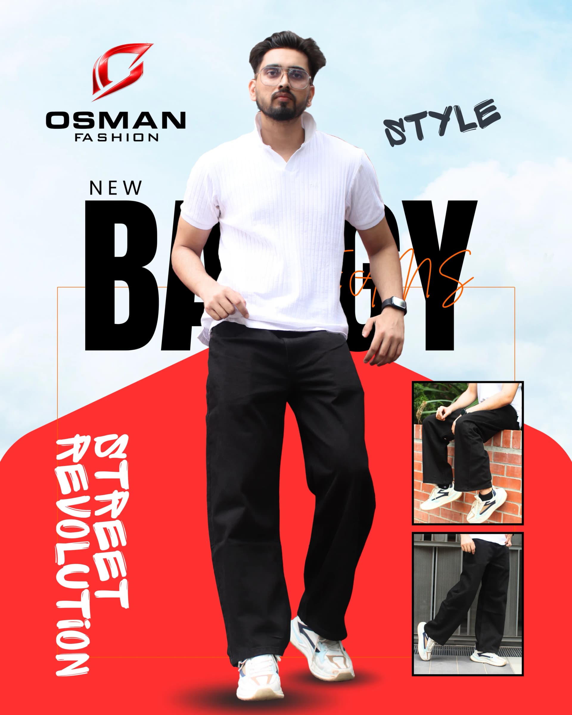Men’s Black Baggy Denim Jeans