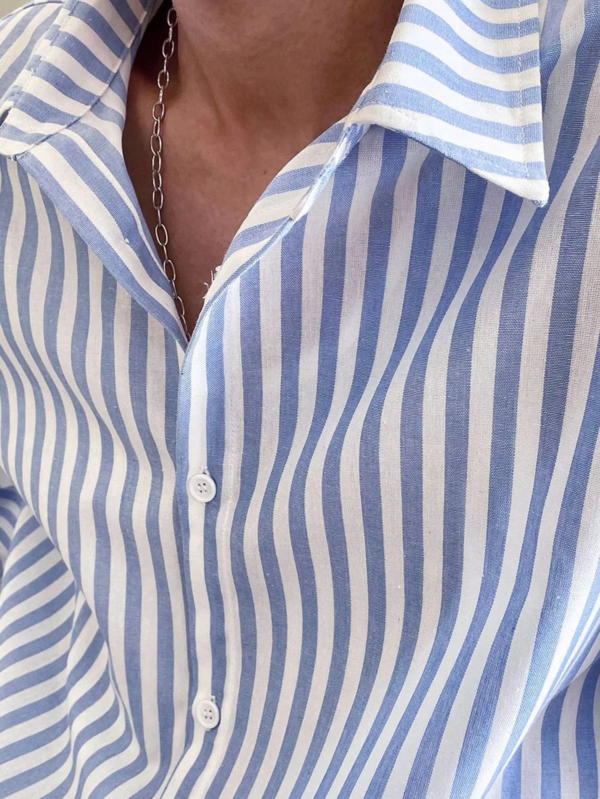 Sky Blue & White Striped Classic Shirt