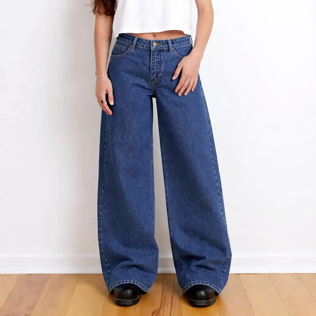 Women’s Blue Indigo Baggy Denim Jeans